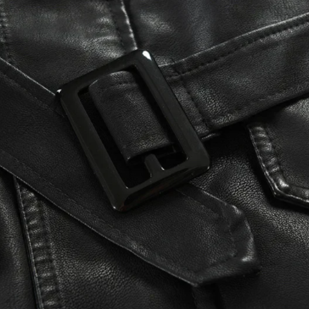 Women’s Long Asymmetric Zip Biker Jacket