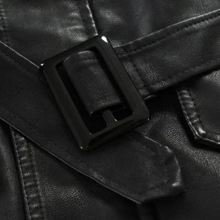 Women’s Long Asymmetric Zip Biker Jacket