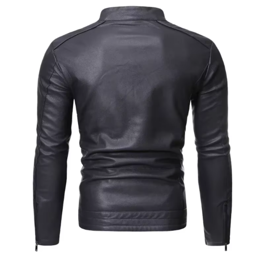 Men’s Slim Fit Zip Front Moto Jacket