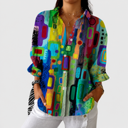 Women’s Lightweight Multicolor Printed Blouse