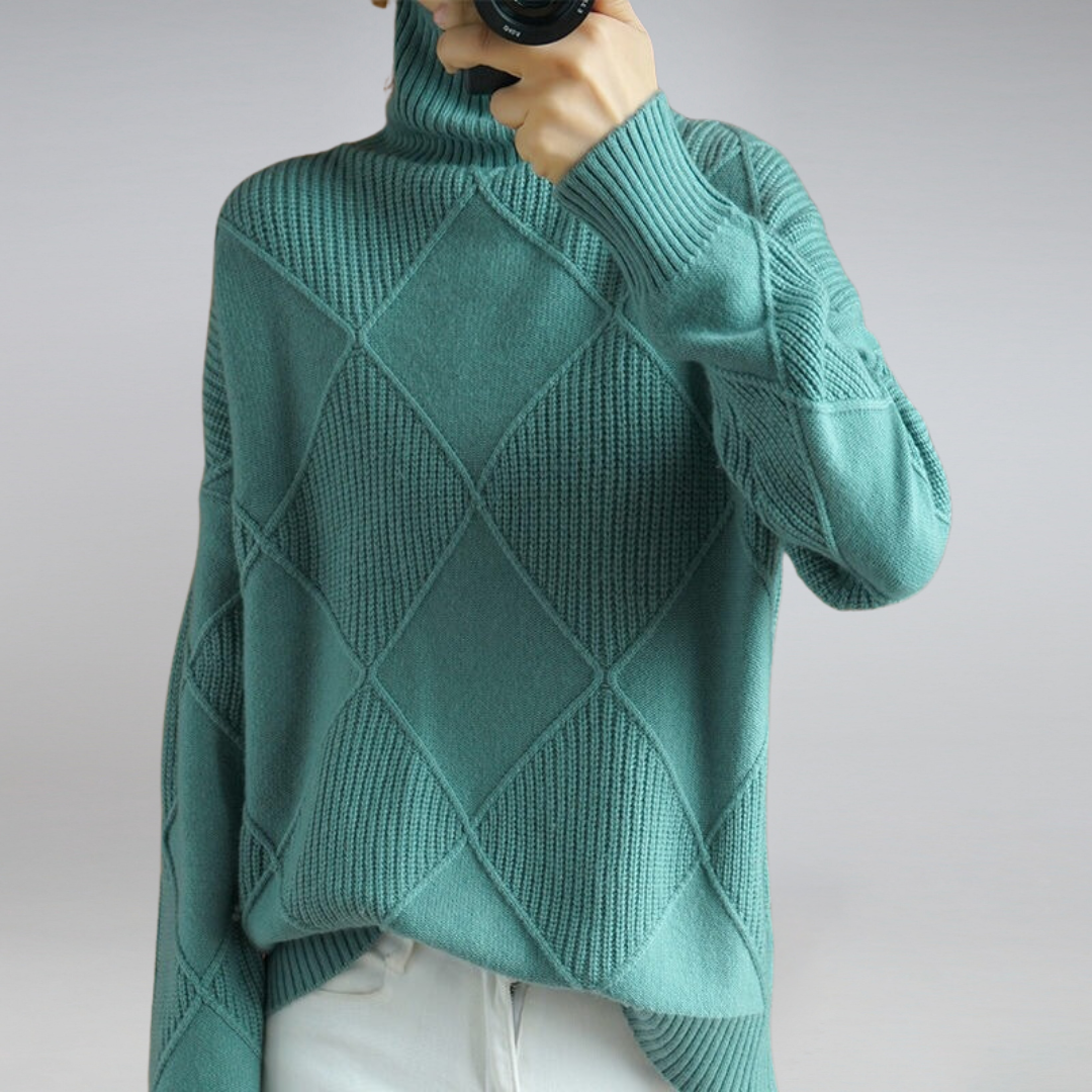Women’s Ribbed Turtleneck Pullover Sweater