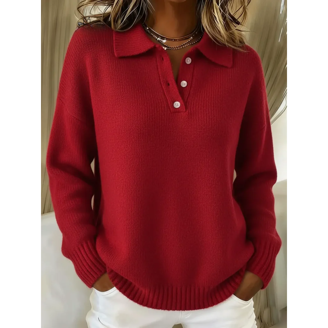 Women’s Collared Button Up Knit Sweater