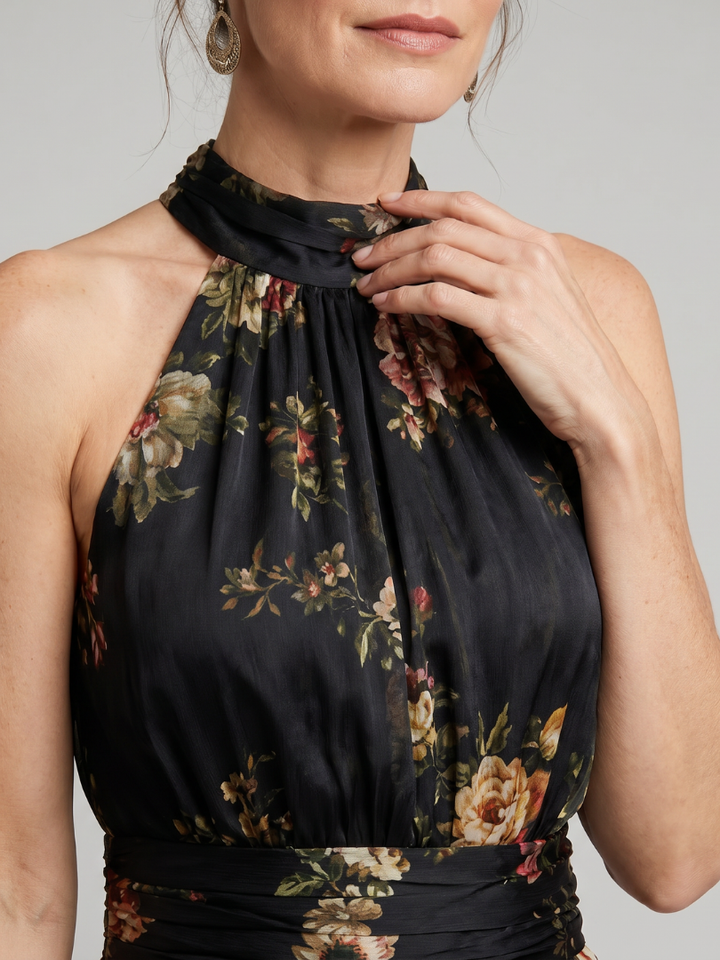 Women’s Floral Halter Midi Dress