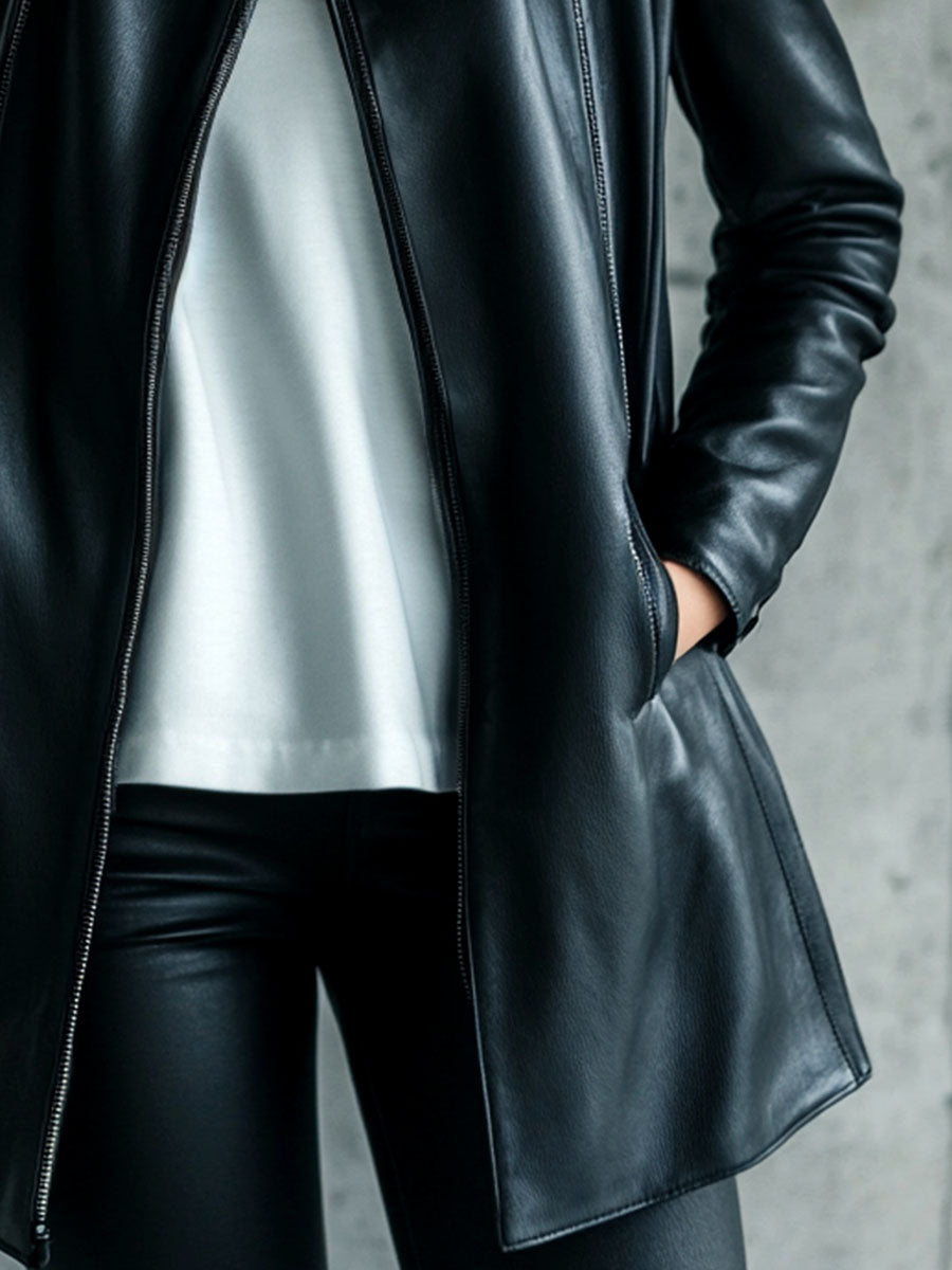 Women’s Lapel Biker Jacket