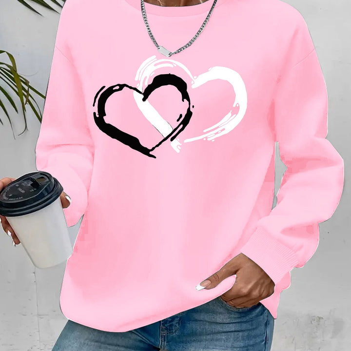 Women’s Heart Pattern Knit Pullover Sweater