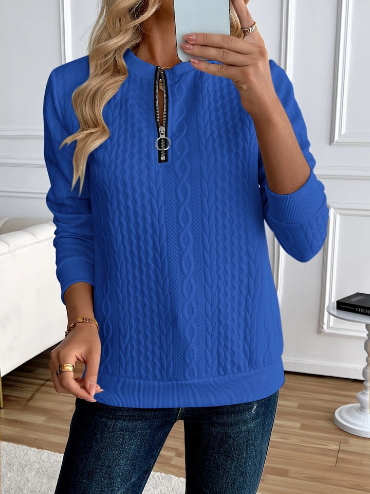 Women’s Textured Zip Up Sweatshirt