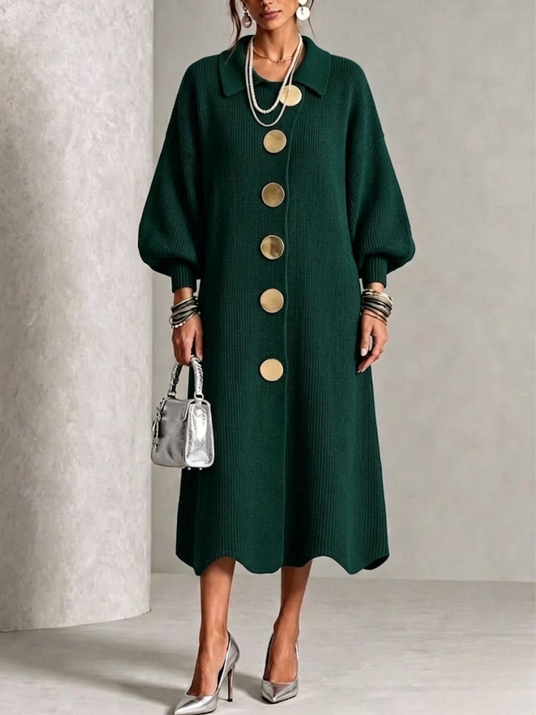 Women’s Long Sleeve Button-Down Dress