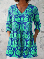 Women’s Long V-Neck Blouse