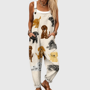 Women’s Soft Dog Print Jumpsuit