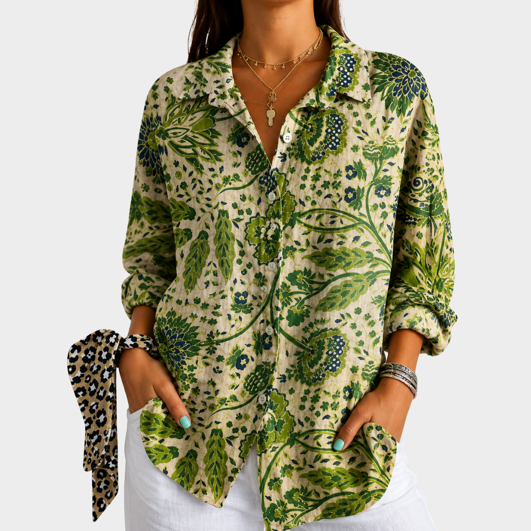 Women’s Floral Print Flowy Blouse