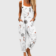 Soft Jumpsuit with Hen Pattern