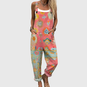 Women’s Casual Relaxed Fit Mosaic Print Jumpsuit