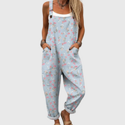 Women’s Soft Blue Floral Print Jumpsuit