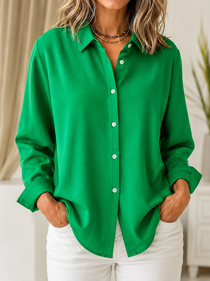Women’s Classic Solid Button Down Blouse