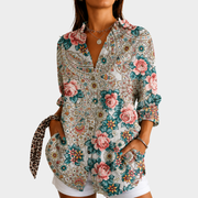 Women’s Vintage Rose Paisley Print Blouse