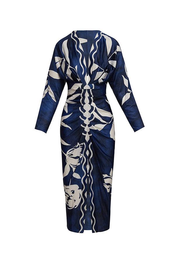 Women’s Printed Dolman Sleeve Midi Dress