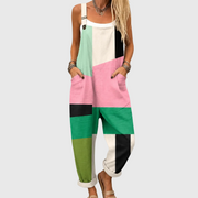 Women’s Soft Color Block Jumpsuit