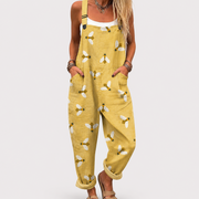 Women’s Soft Yellow Bee Print Jumpsuit