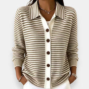 Women’s Striped Button-Front Cardigan