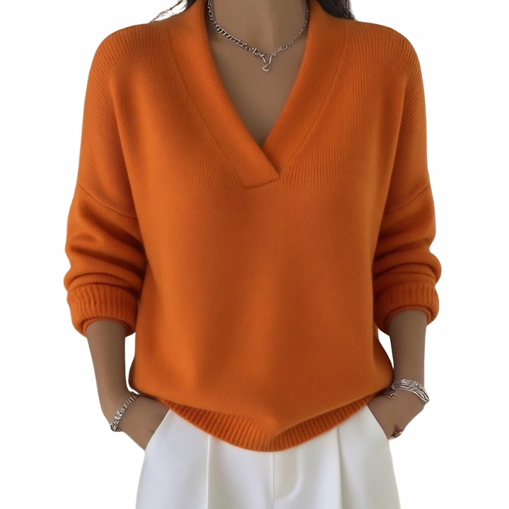 Women’s V-Neck Knit Pullover Sweater