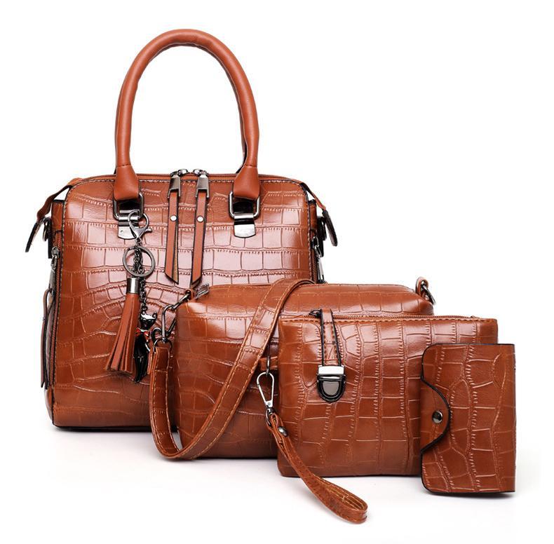 Women’s 4-Piece Tote Crossbody Wallet Handbag Set