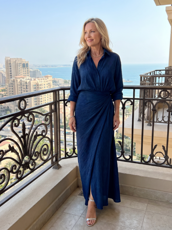 Women’s Long Sleeve Wrap Maxi Dress