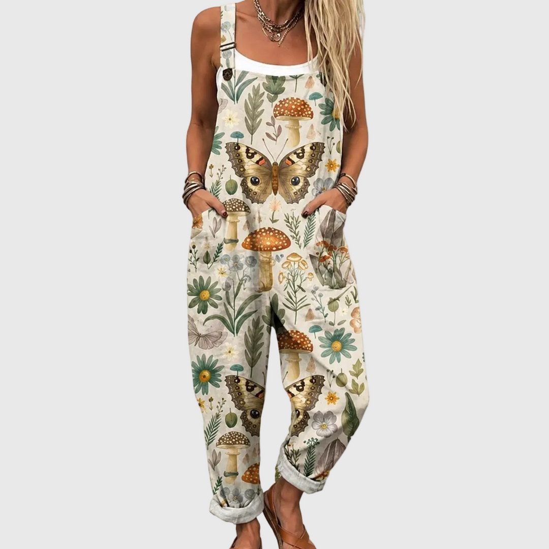 Women’s Floral Butterfly Print Jumpsuit