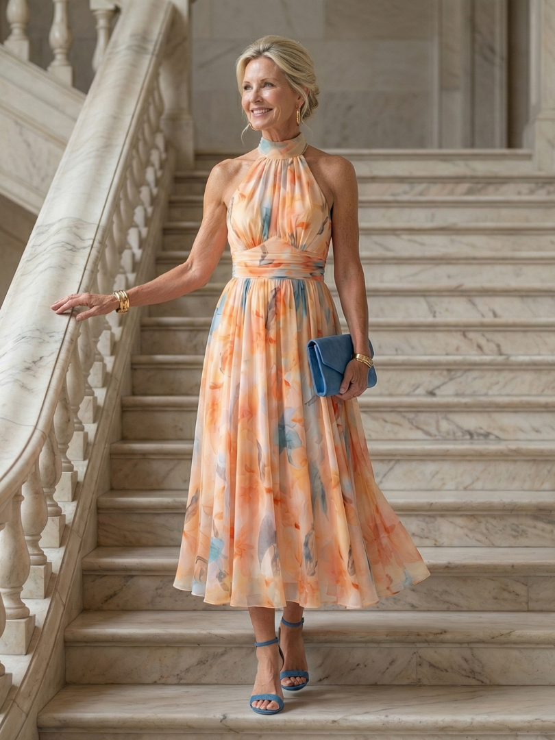 Women’s Halter Neck Midi Dress