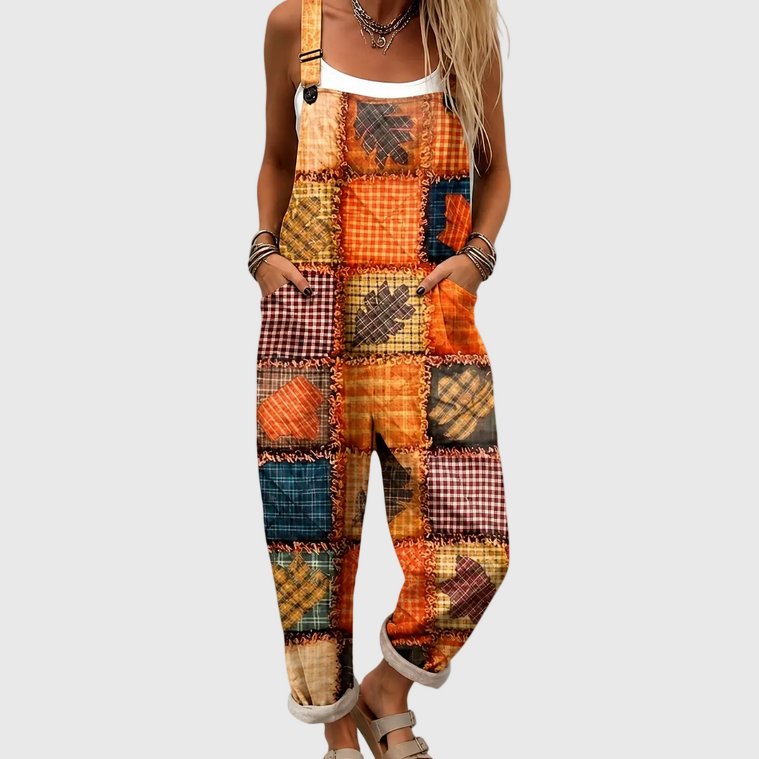 Women’s Rustic Patchwork Bib Overalls