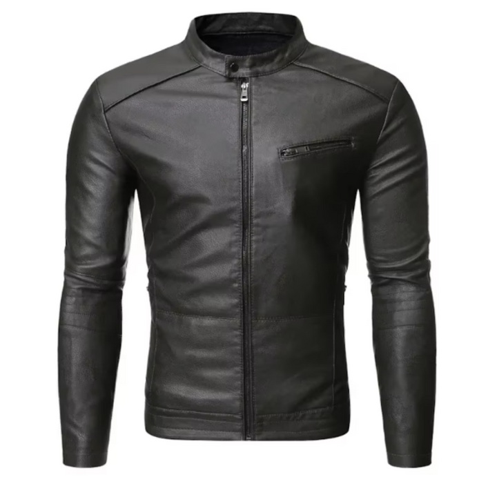 Men’s Slim Fit Zip Front Moto Jacket