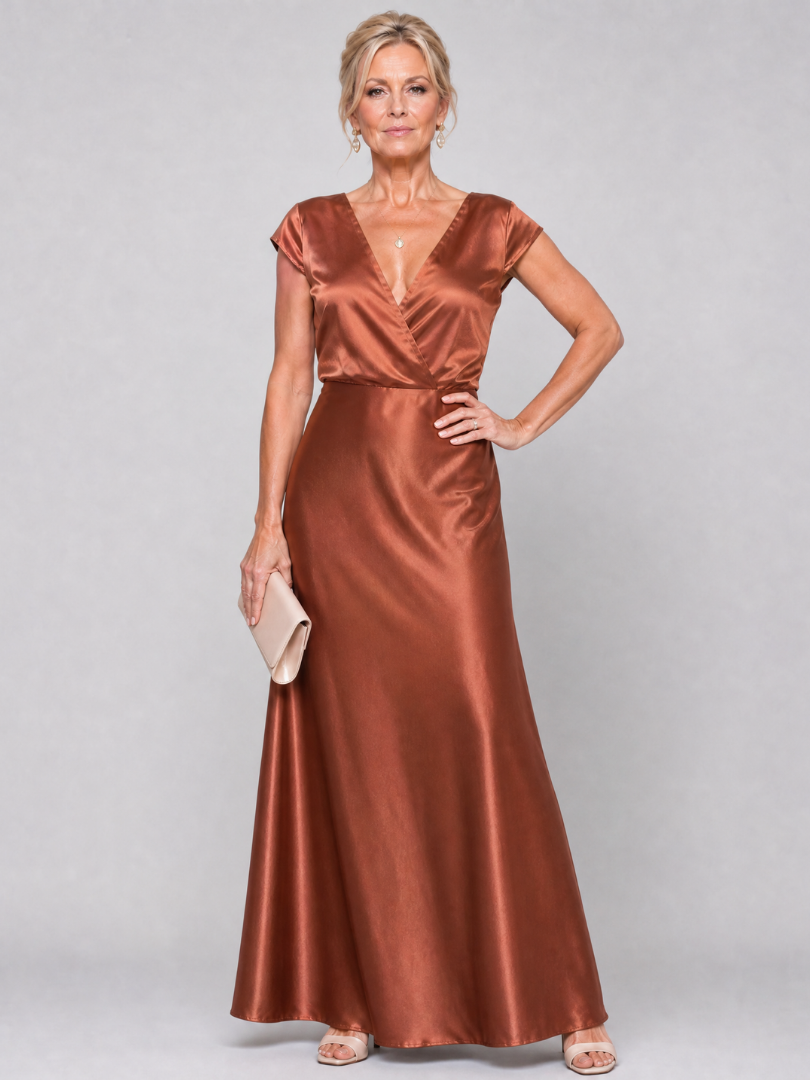Women’s Wrap Short Sleeve Maxi Dress