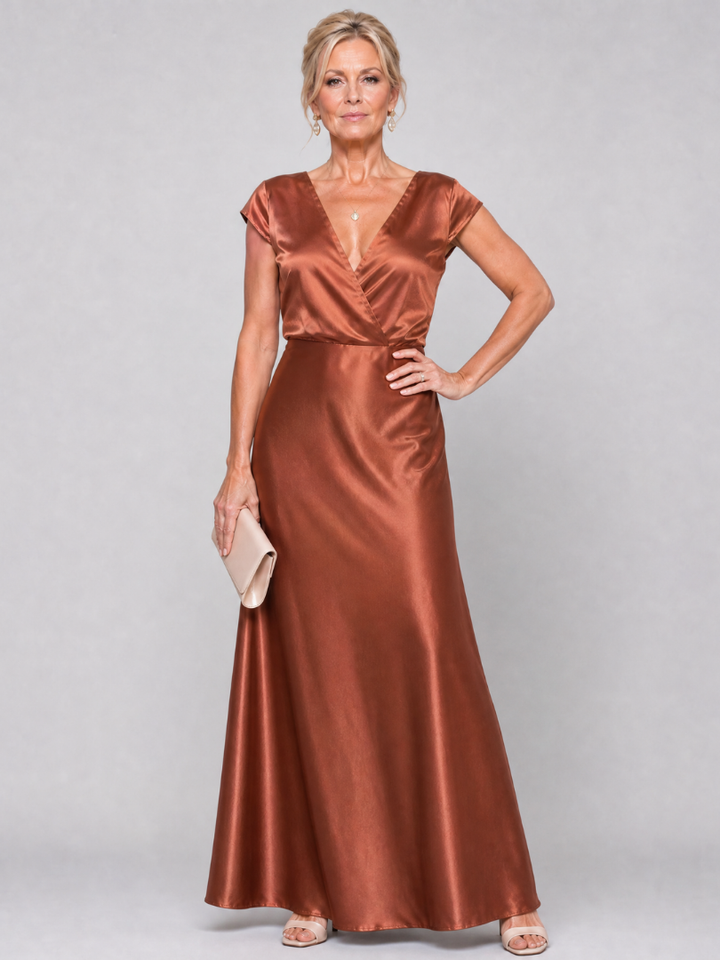 Women’s Wrap Short Sleeve Maxi Dress