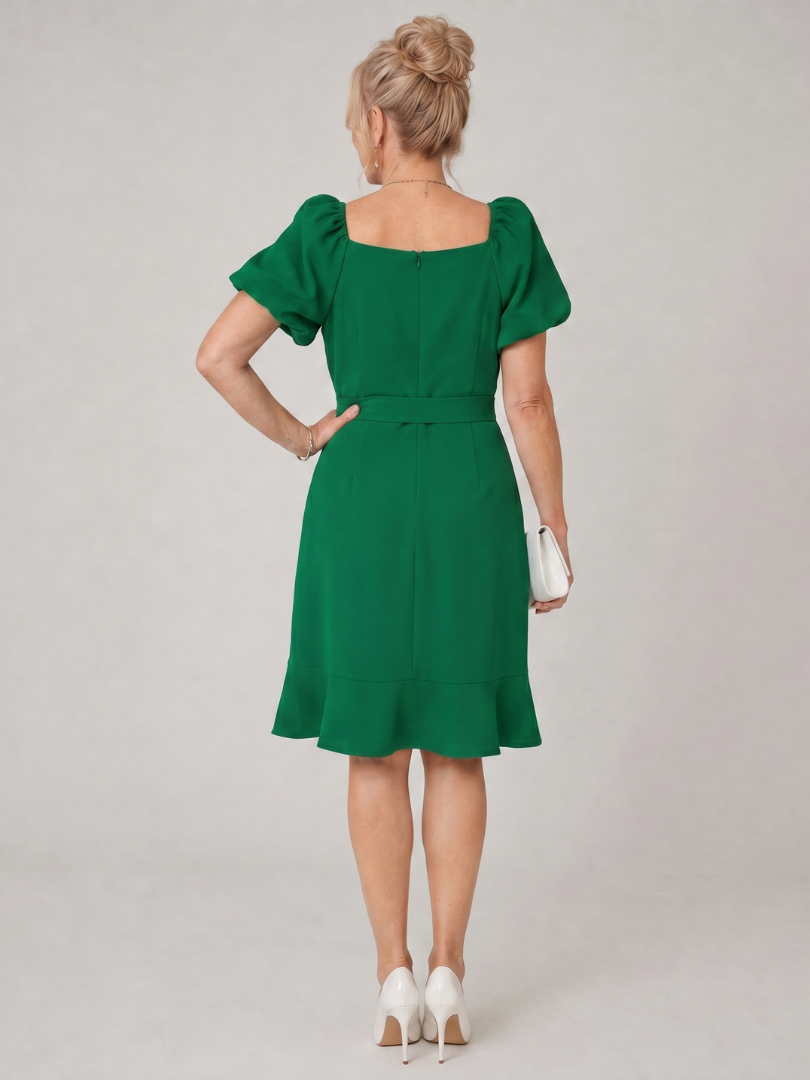 Women’s Short Puff Sleeve Side Tie Mini Dress
