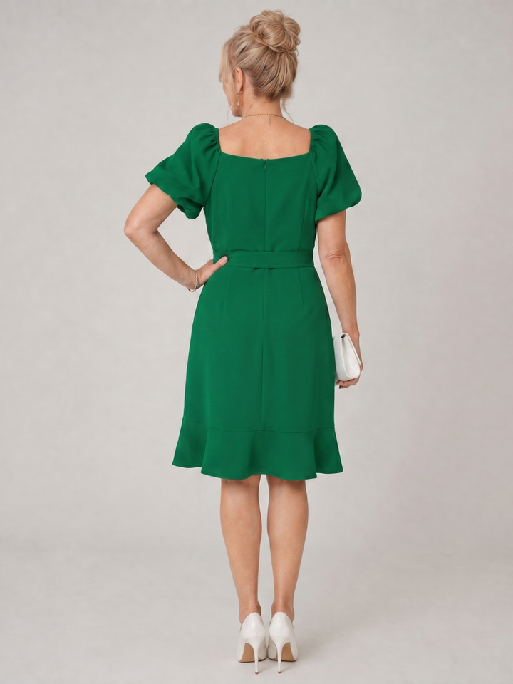 Women’s Short Puff Sleeve Side Tie Mini Dress