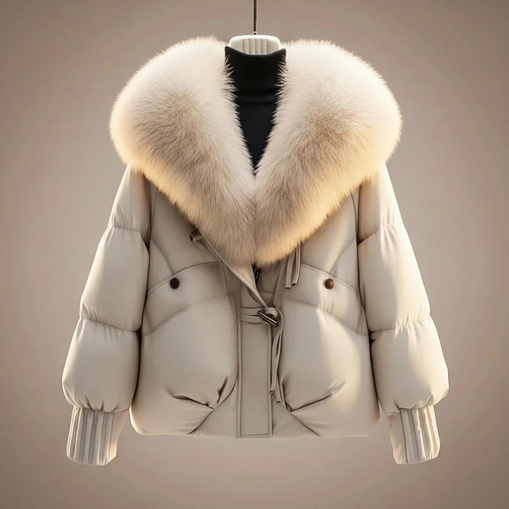 Women’s Padded Fur Collar Winter Coat