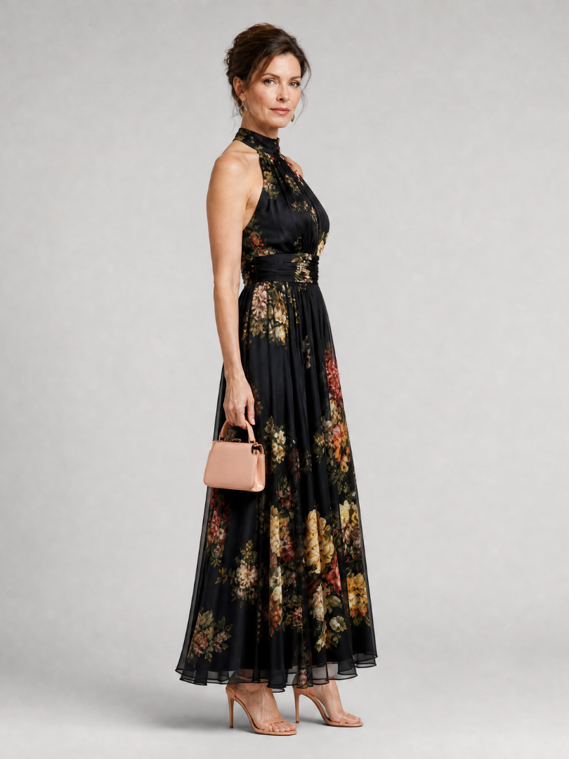Women’s Floral Halter Midi Dress
