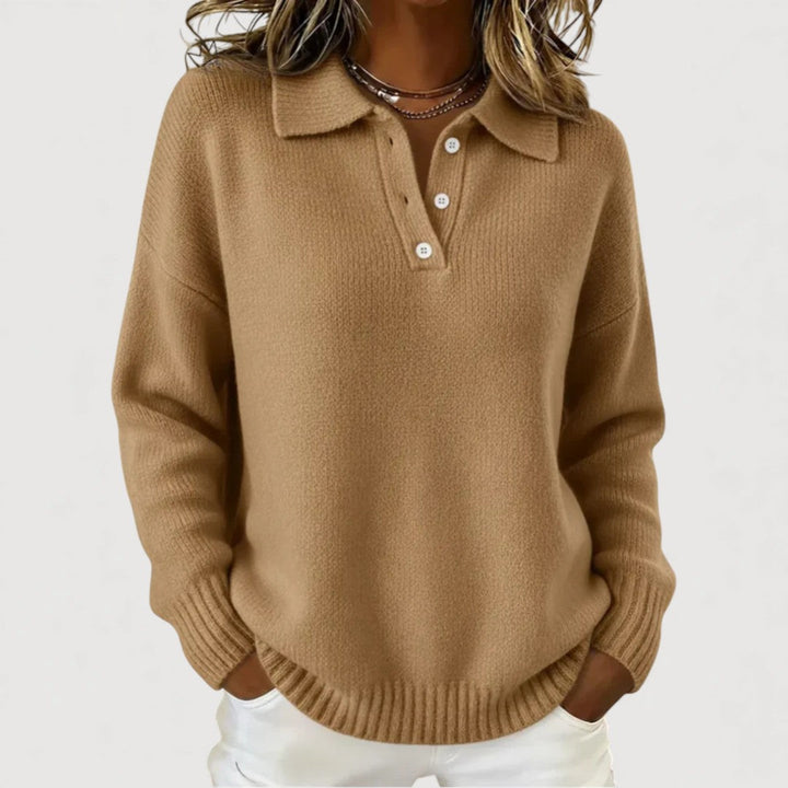 Women’s Cozy Collared Knit Pullover Sweater