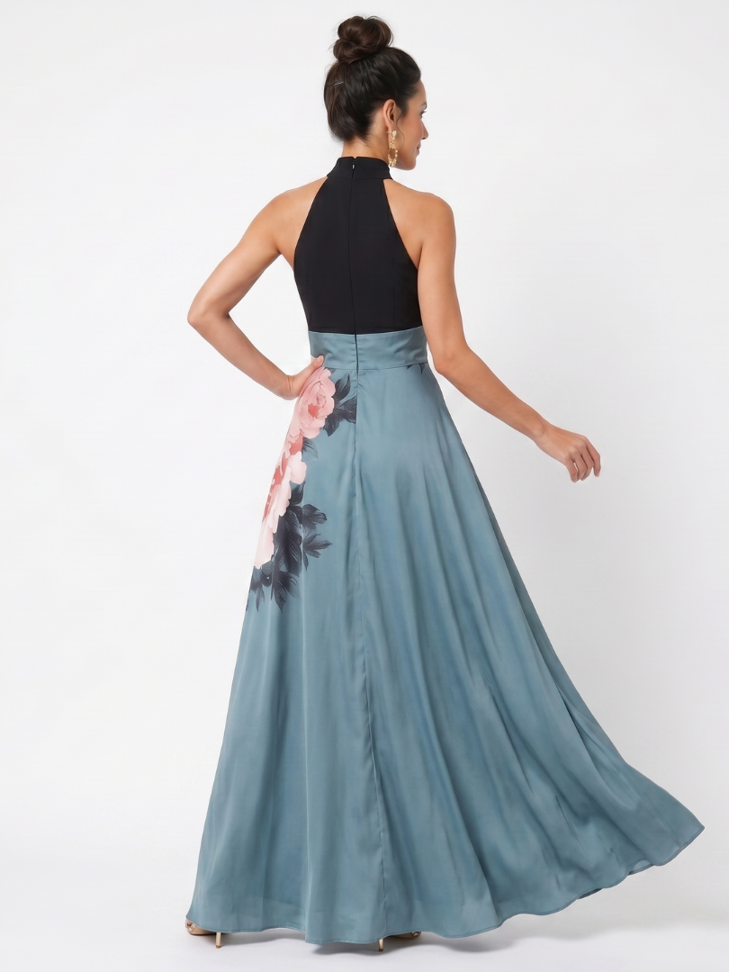 Women’s Halter Neck Floral Maxi Dress