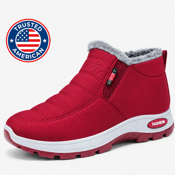 Women’s Quilted Slip On Ankle Boots Red