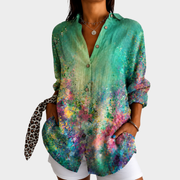 Women’s Emerald Floral Print Blouse