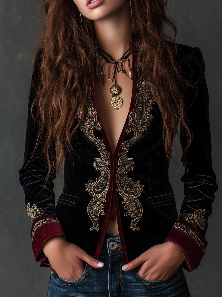 Women’s Vintage Baroque Embroidered Blazer