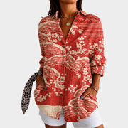 Men’s Hawaiian Floral Print Short Sleeve Button Down Shirt