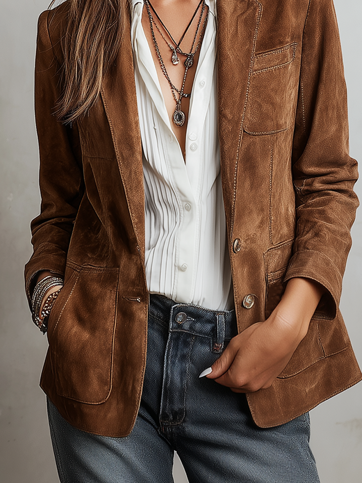 Women’s Retro Contrast Stitching Eco-Friendly Jacket