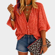 Women’s Coral Button Down Blouse