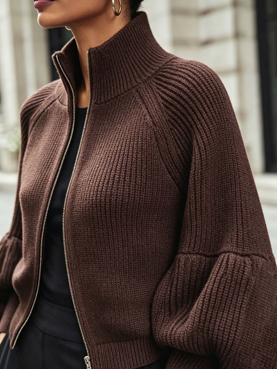 Women’s Slim Fit Zip-Up Cardigan