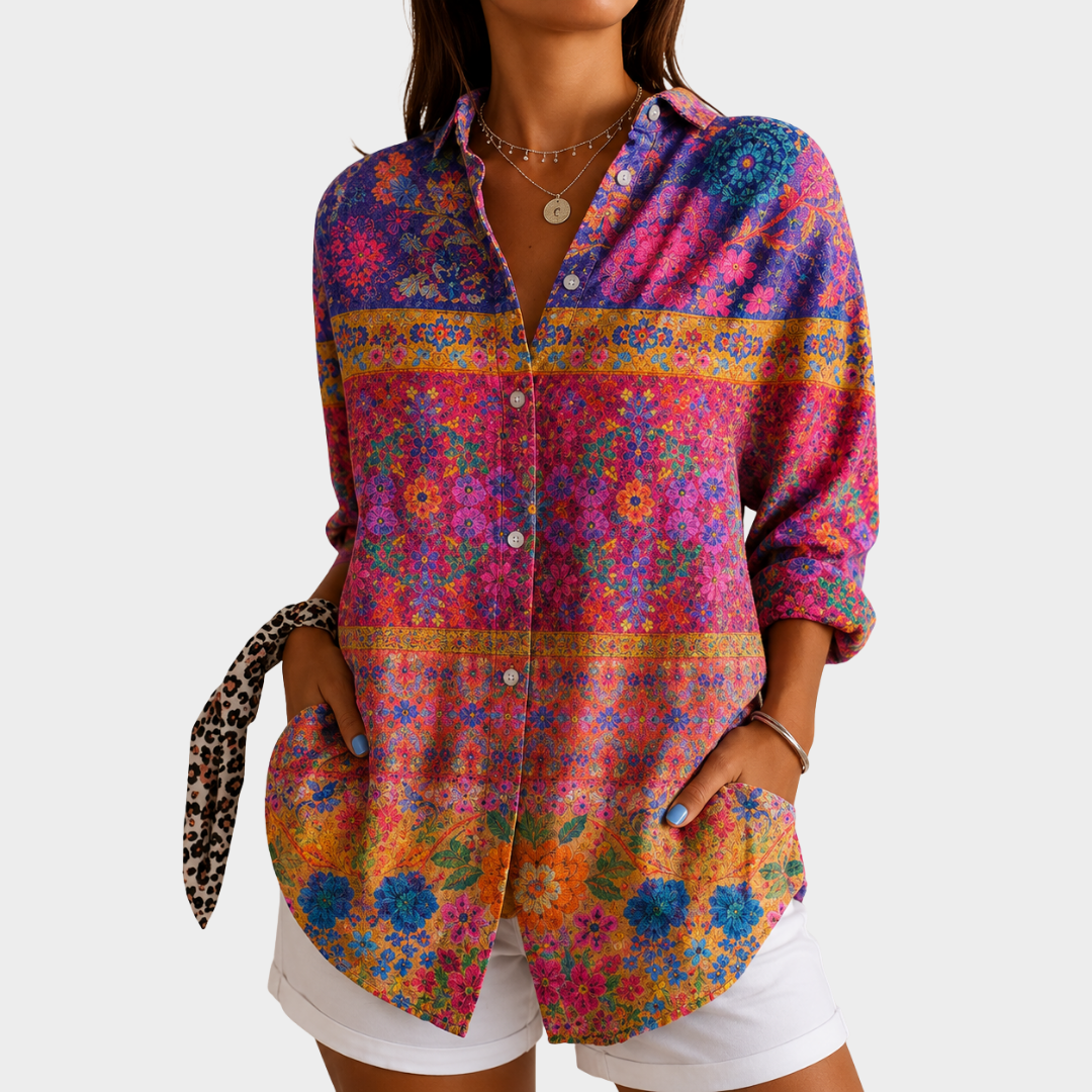 Women’s Floral Mosaic Print Blouse