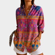 Women’s Floral Mosaic Print Blouse