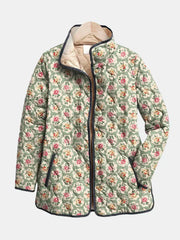 Women’s Vintage Floral Print Quilted Jacket