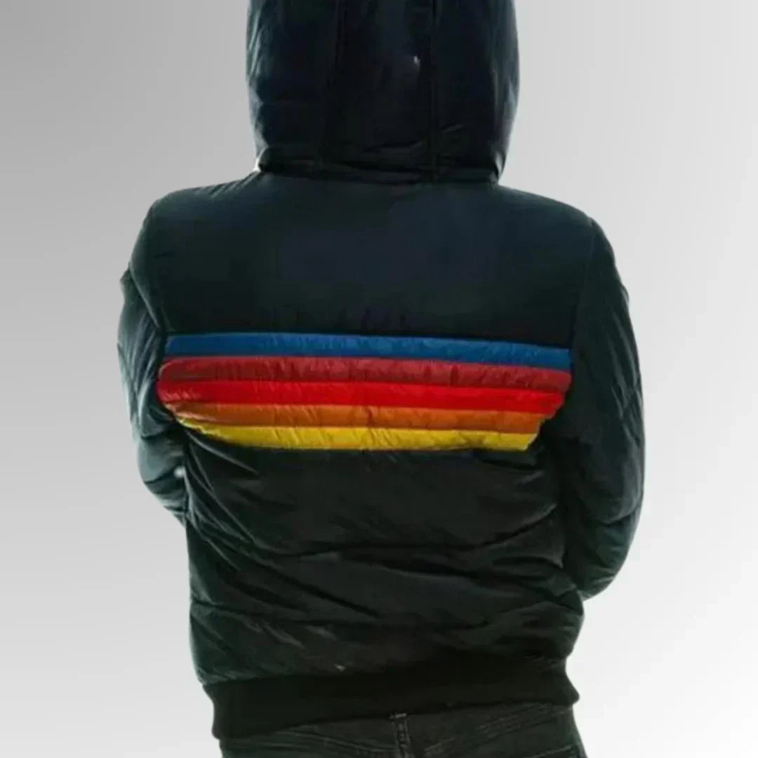Women’s Retro Striped Puffer Jacket