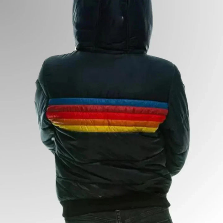 Women’s Retro Striped Puffer Jacket